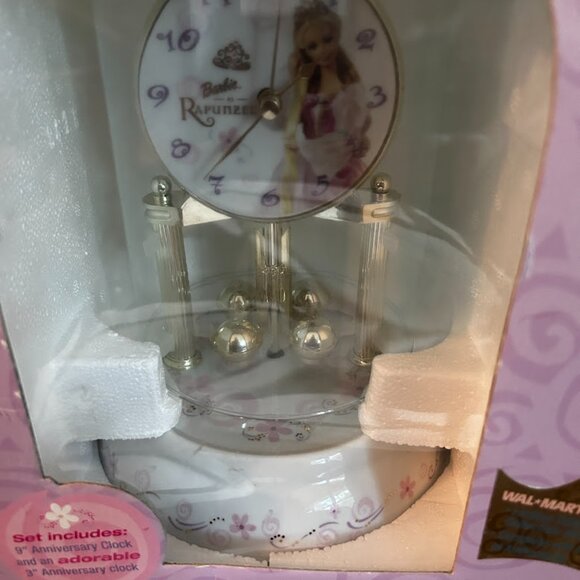 Barbie Rapunzel Anniversary Clock w/ Miniature Collectible Clock | Ltd Edition - Picture 6 of 11